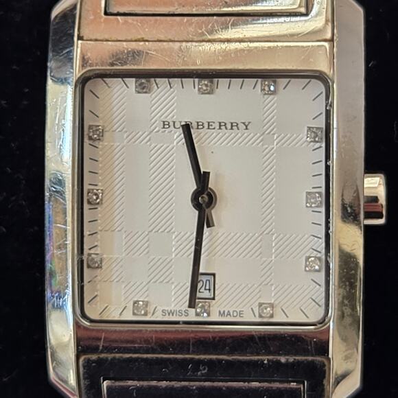 Burberry Women\'s Nova Check BU1583 Watch Stainless Steel Diamond New Battery main image 9